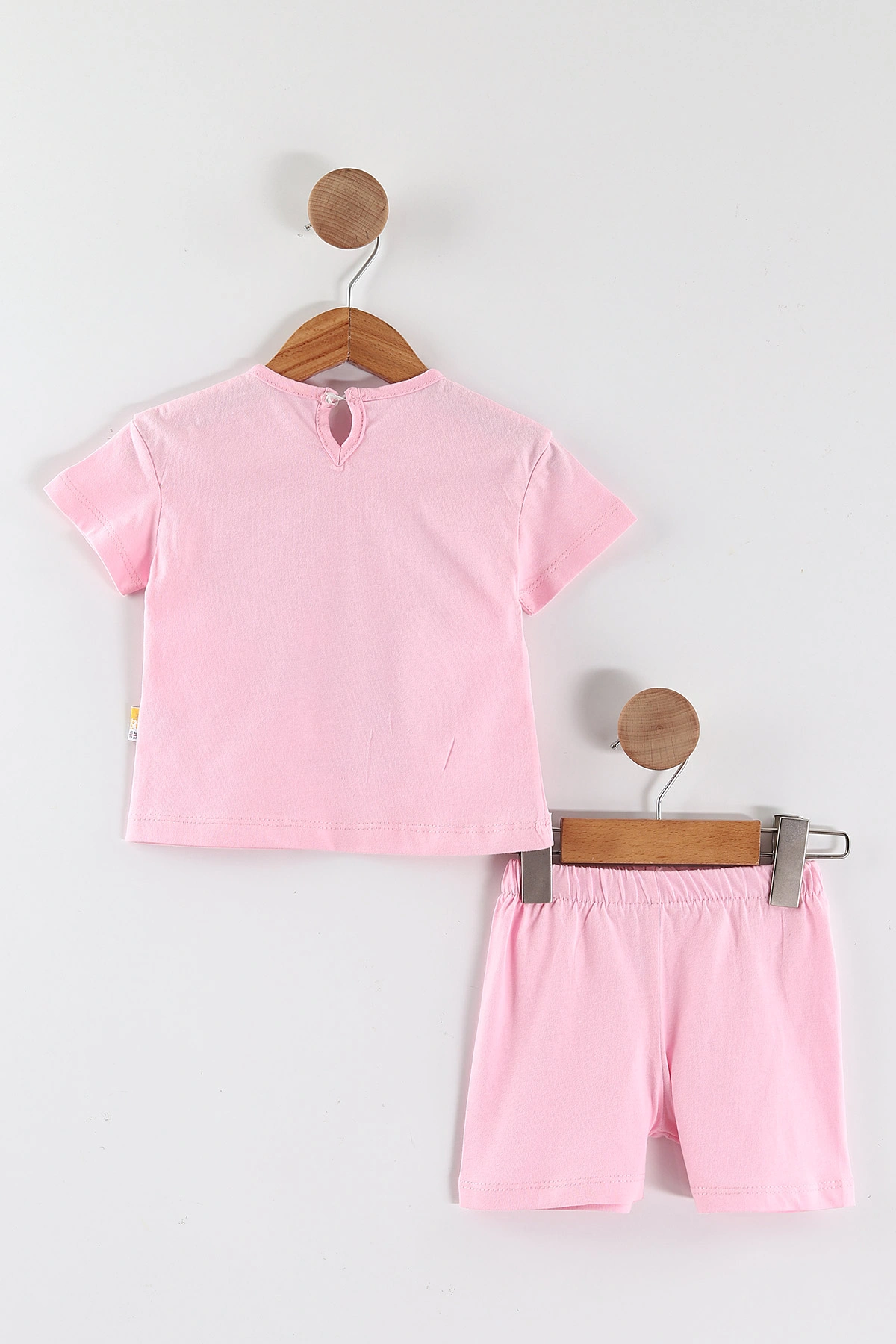 Pembe (6-24 Ay) Karakter Baskılı Şortlu Süprem  Kız Bebek Yazlık Takım 461808