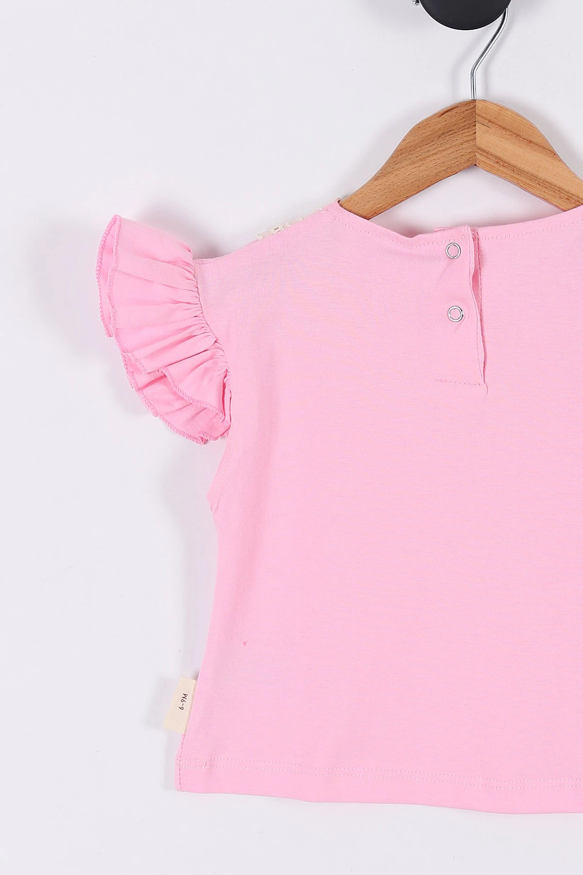 Pembe (6-24 Ay) Kol Fırfırlı Brode Yaka Kız Bebek Takım 266154