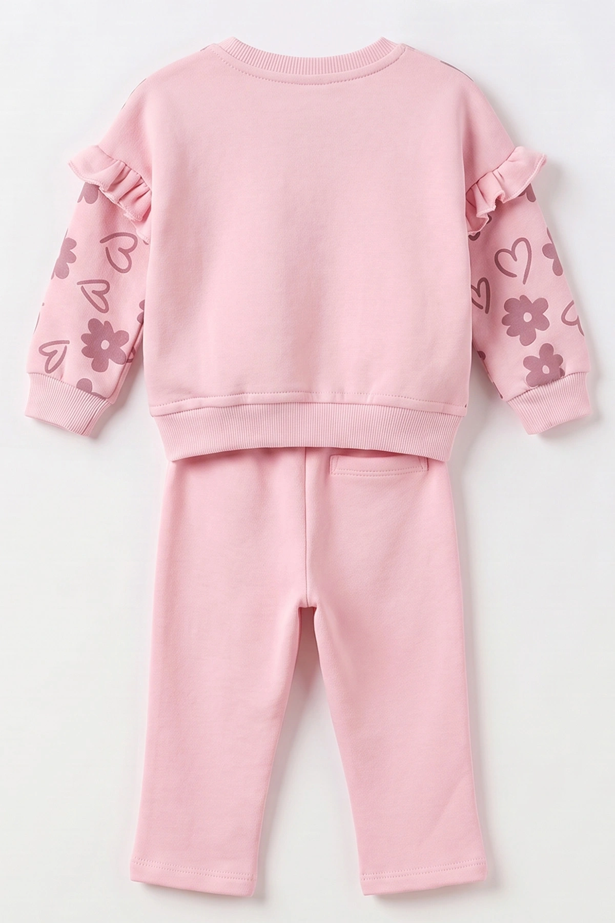 Pembe (6-24 Ay) Lila Kalp Baskılı 3 İp  Şardonlu  Kız Bebek Kışlık Takım 493658