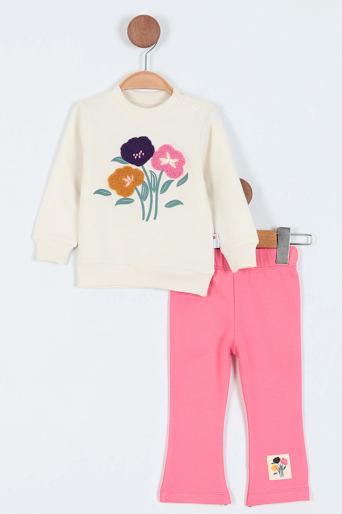Pembe (6-24 Ay) Nakışlı İki İp Kız Bebe Takım 226761
