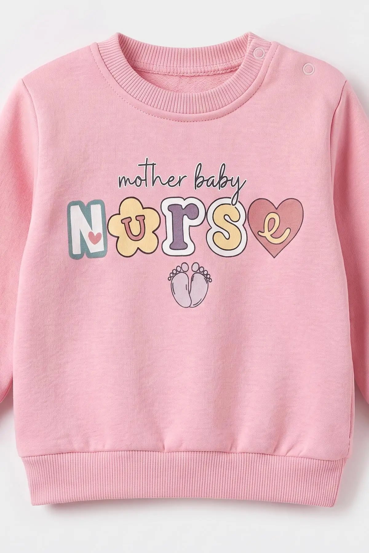 Pembe (6-24 Ay) Nurse Baskılı  3 İp Şardonlu Kız Bebek Kışlık Takım 495561