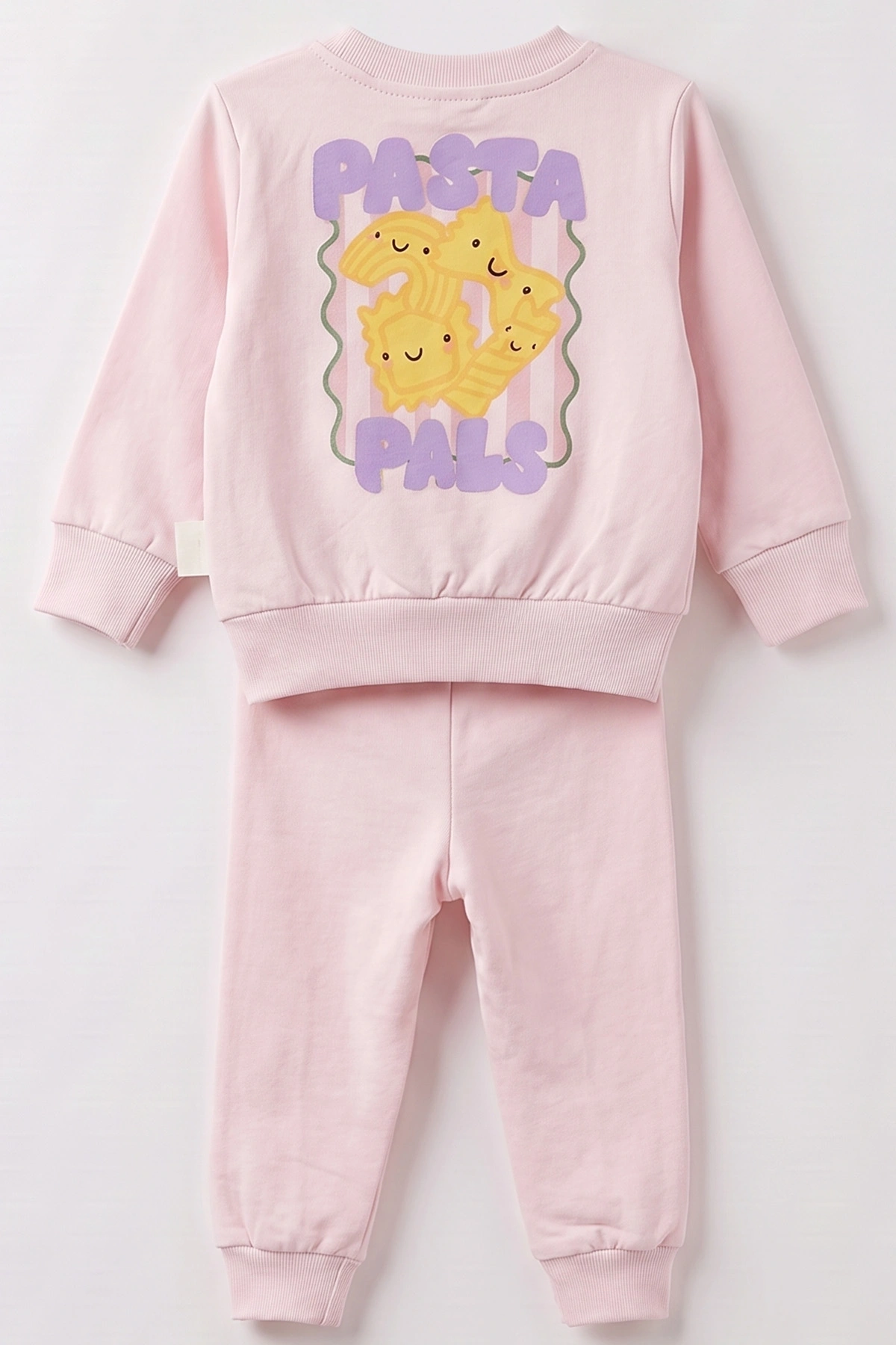 Pembe (6-24 Ay) Ön Arka Baskılı 2 İp Kız Bebek Takım 490654