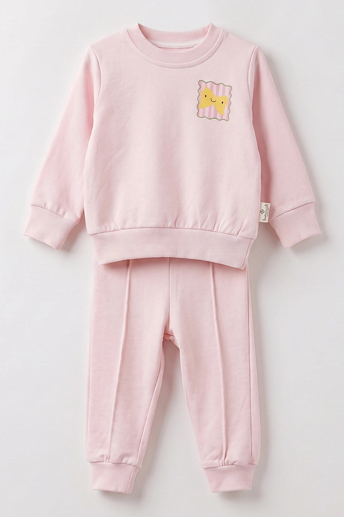 Pembe (6-24 Ay) Ön Arka  Baskılı 2 İp Kız Bebek Takım 490654