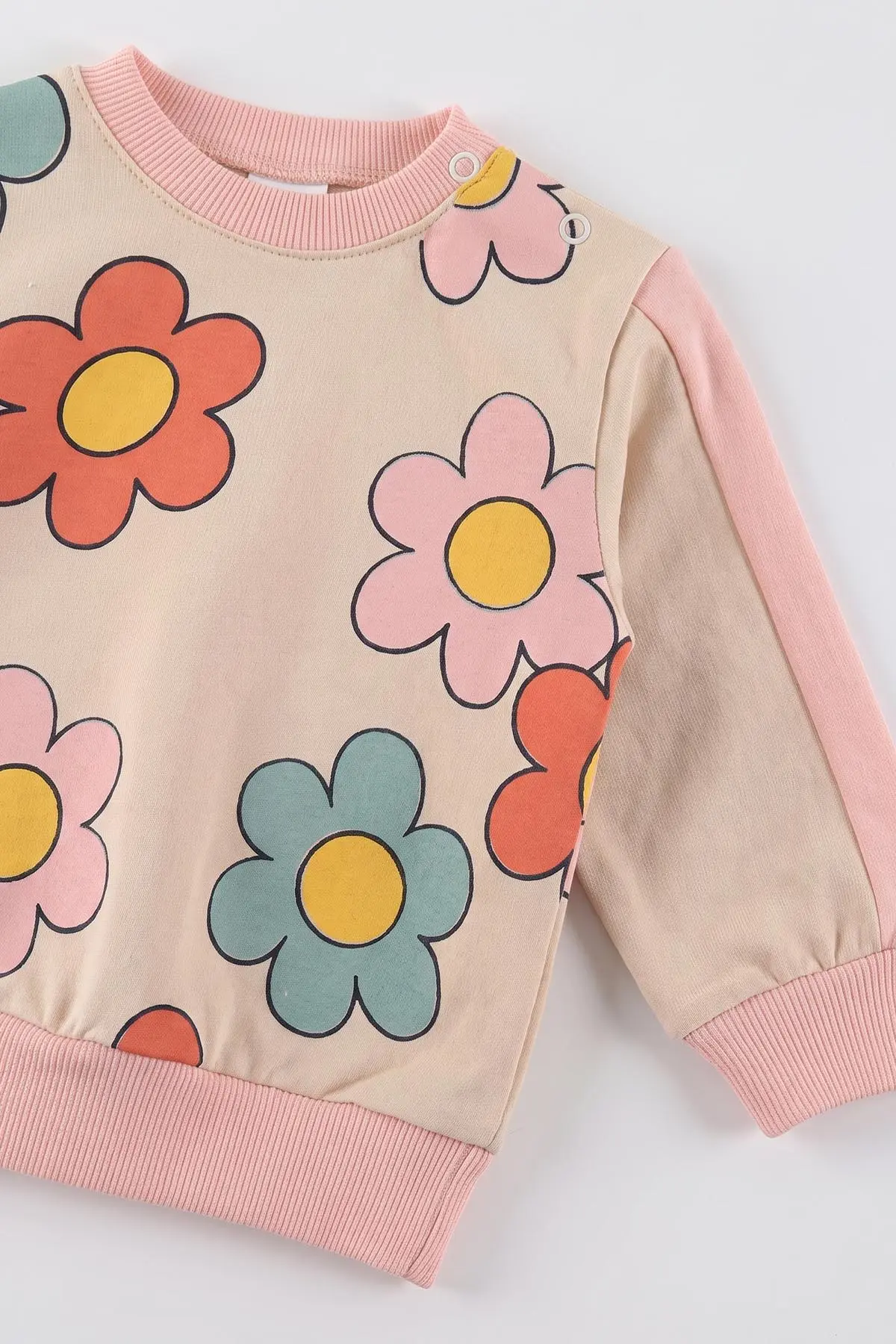 Pembe (6-24 Ay ) Papatya Baskılı İki İp Kız Bebek Takım 479084