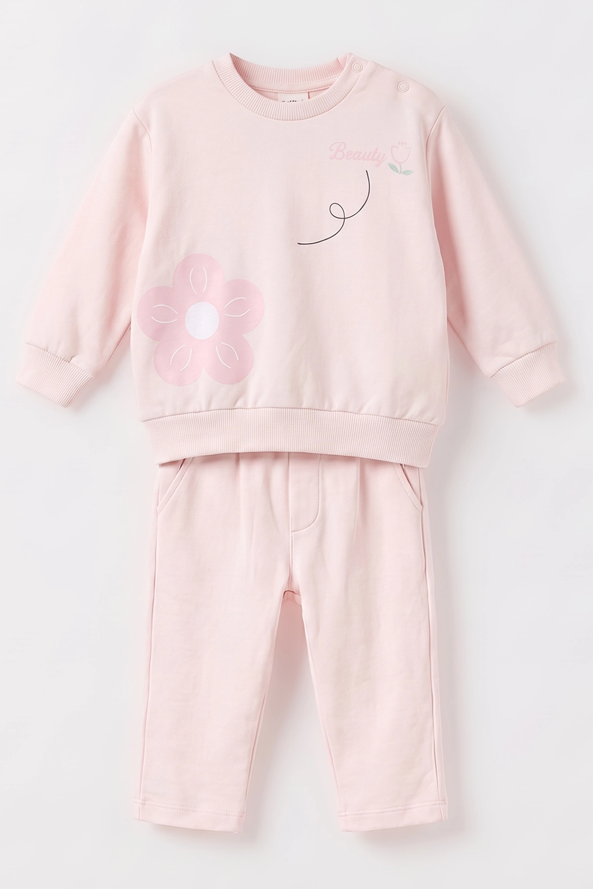 Pembe (6-24 Ay) Parlak Şişme Yelekli 2 ip Kız Bebek 3'lü Takım 473223