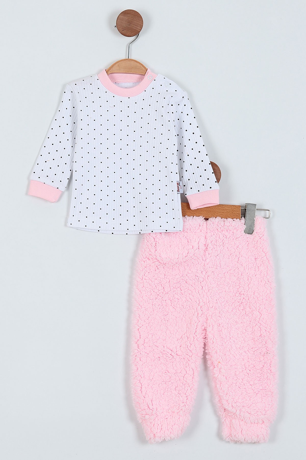 Pembe (6-24 Ay) Punalı Nakışlı Hırkalı Welsoft Üçlü Kız Bebe Takım 225290