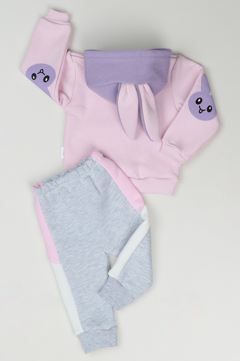 Pembe (6-24 Ay) Rabbit Baskılı Kız Çocuk Takım 84148