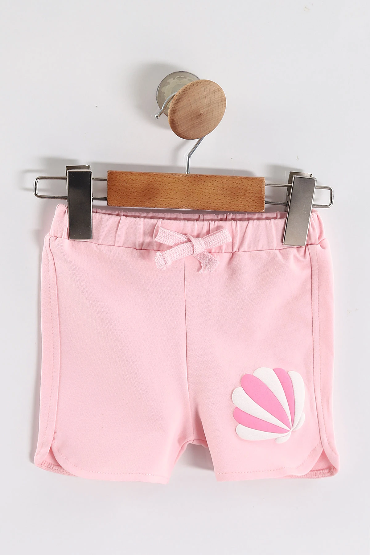 Pembe (6-24 Ay)  Surf Waves Kabartma Baskılı Tişörtlü  Şortlu Kız Bebek Yazlık Takım 440301