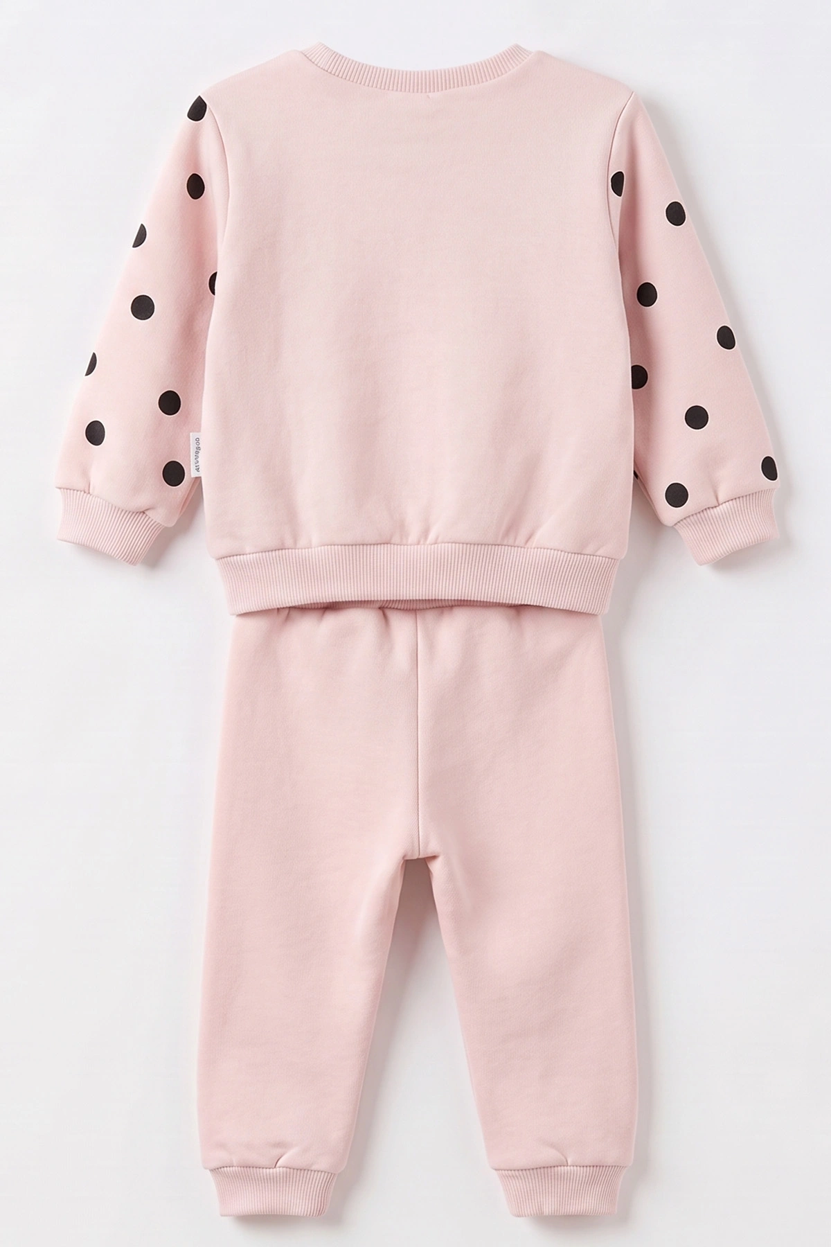 Pembe 6-24 Ay) Yaka Fiyonklu Puantiyeli İçi Şardonlu Kız Bebek Takım 493507