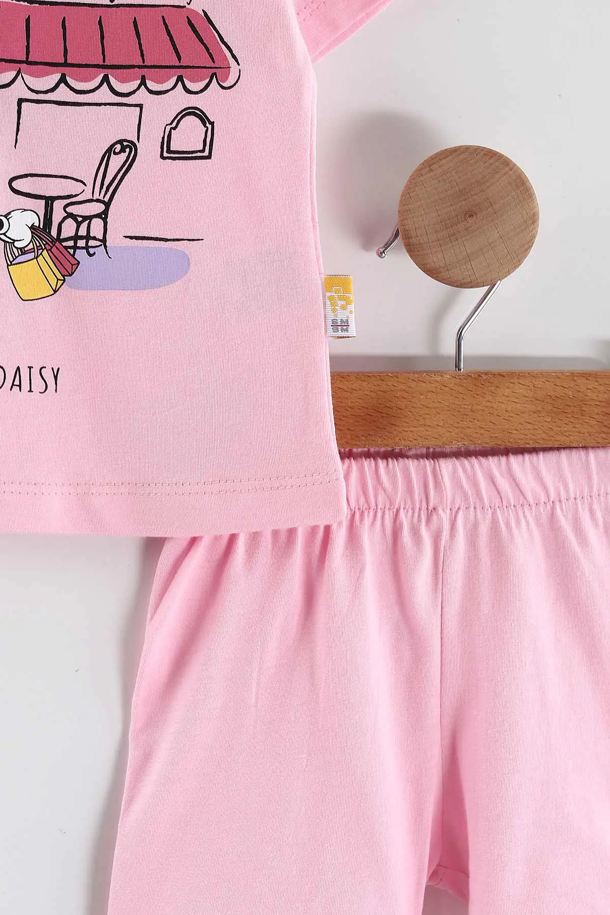 Pembe (6-24 Ay)Hey Girls  Baskılı Süprem Kız Bebek  Yazlık Takım 440502