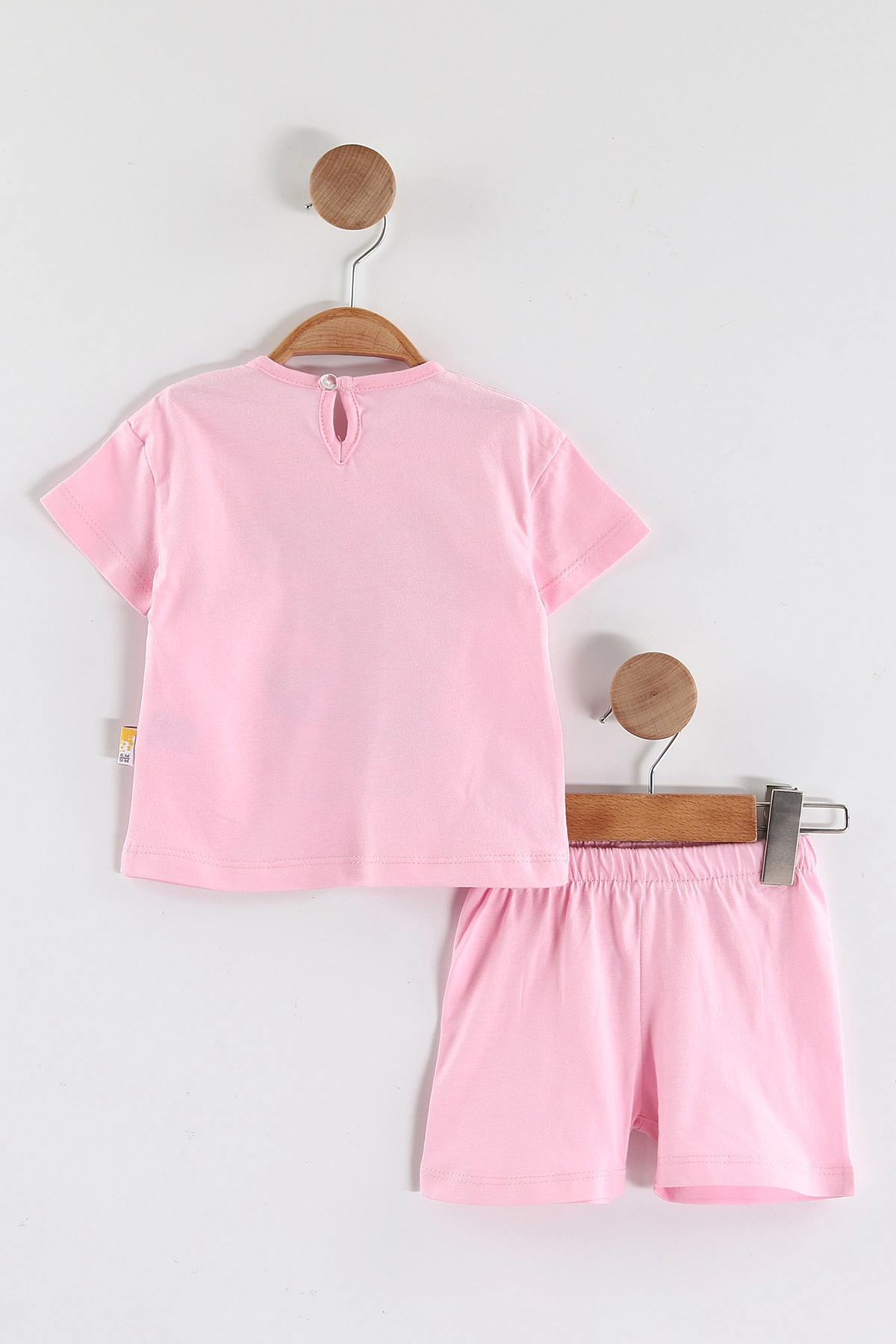Pembe (6-24 Ay)Hey Girls  Baskılı Süprem Kız Bebek  Yazlık Takım 440502