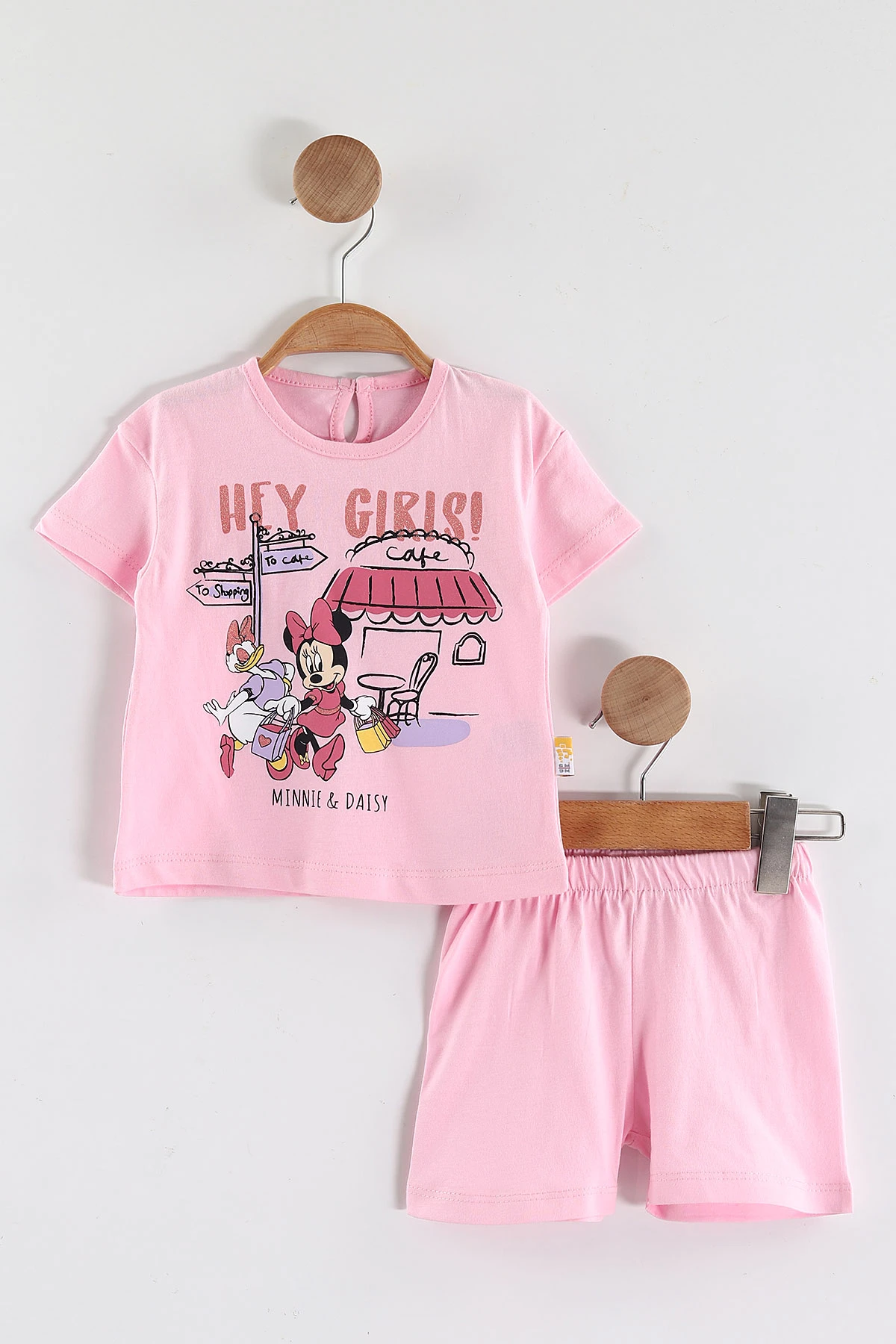 Pembe (6-24 Ay)Hey Girls  Baskılı Süprem Kız Bebek  Yazlık Takım 440502