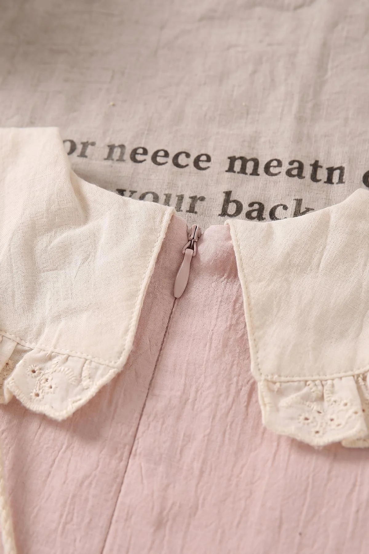 Pembe (6-24 Ay)Yakası Nakışlı Fistolu Müslin Kız Bebek Elbise 467274