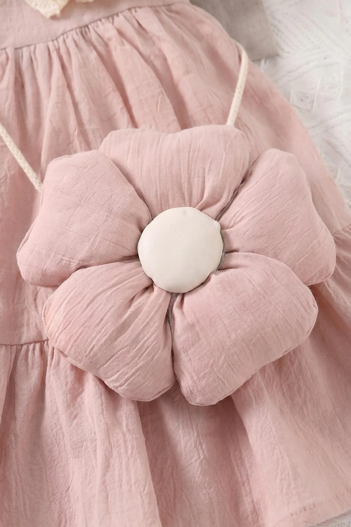 Pembe (6-24 Ay)Yakası Nakışlı Fistolu Müslin Kız Bebek Elbise 467274