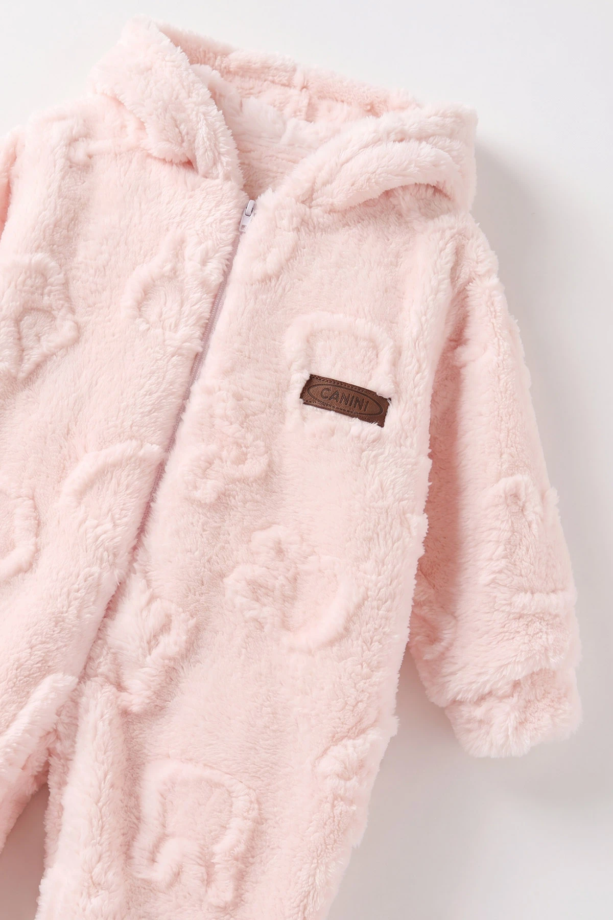 Pembe (6-9 Ay) Tavşan Kabartmalı Yumoş Peluş Bebek Tulum 495628