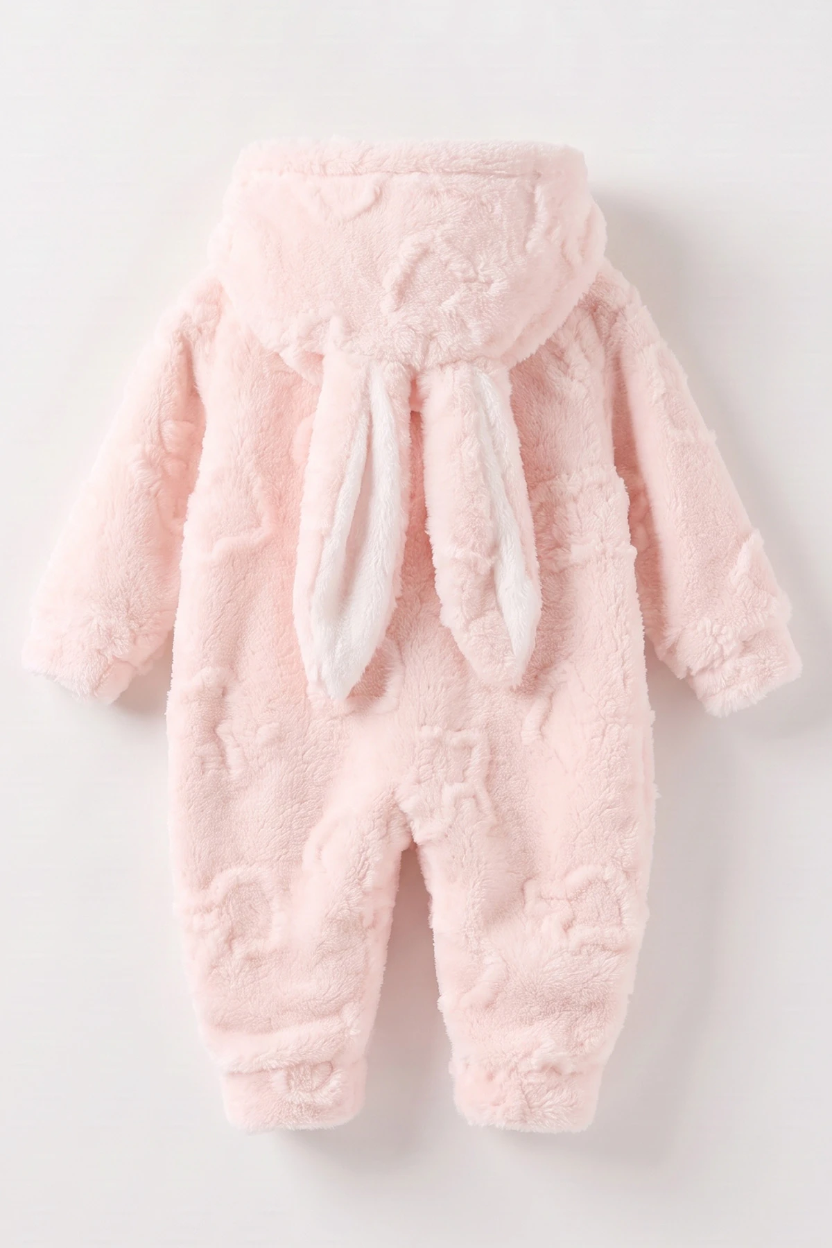 Pembe (6-9 Ay) Tavşan Kabartmalı Yumoş Peluş Bebek Tulum 495628