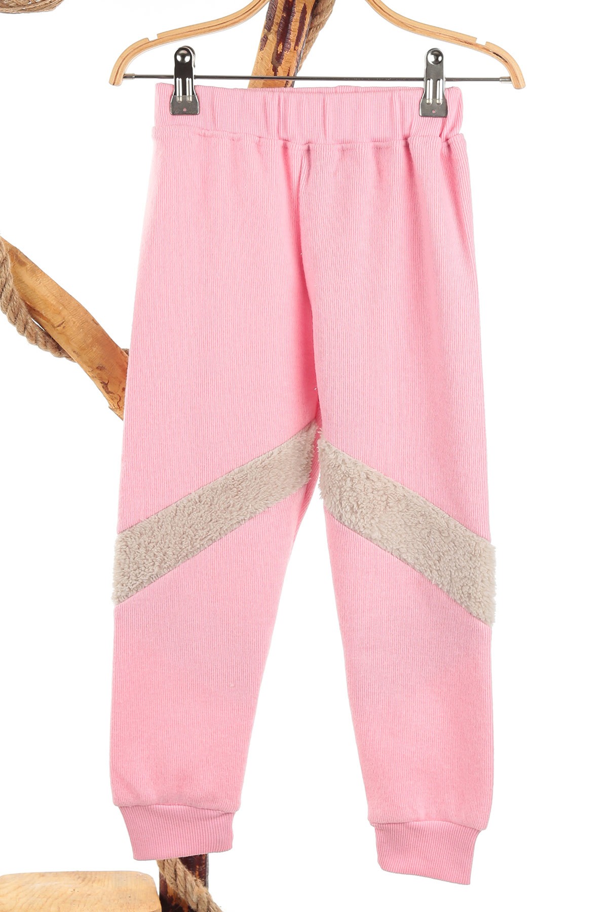 Pembe (6-9 Yaş) Ayı Nakışlı Selanik Kumaş Kız Çocuk Takım 144365
