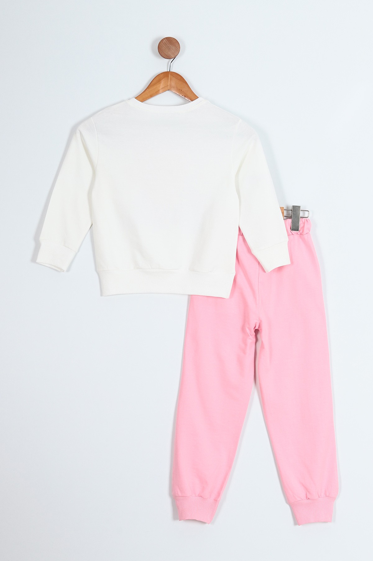 Pembe (5-9 Yaş) Kalpli Barbie Baskılı İki İp Kız Çocuk Takım 210573