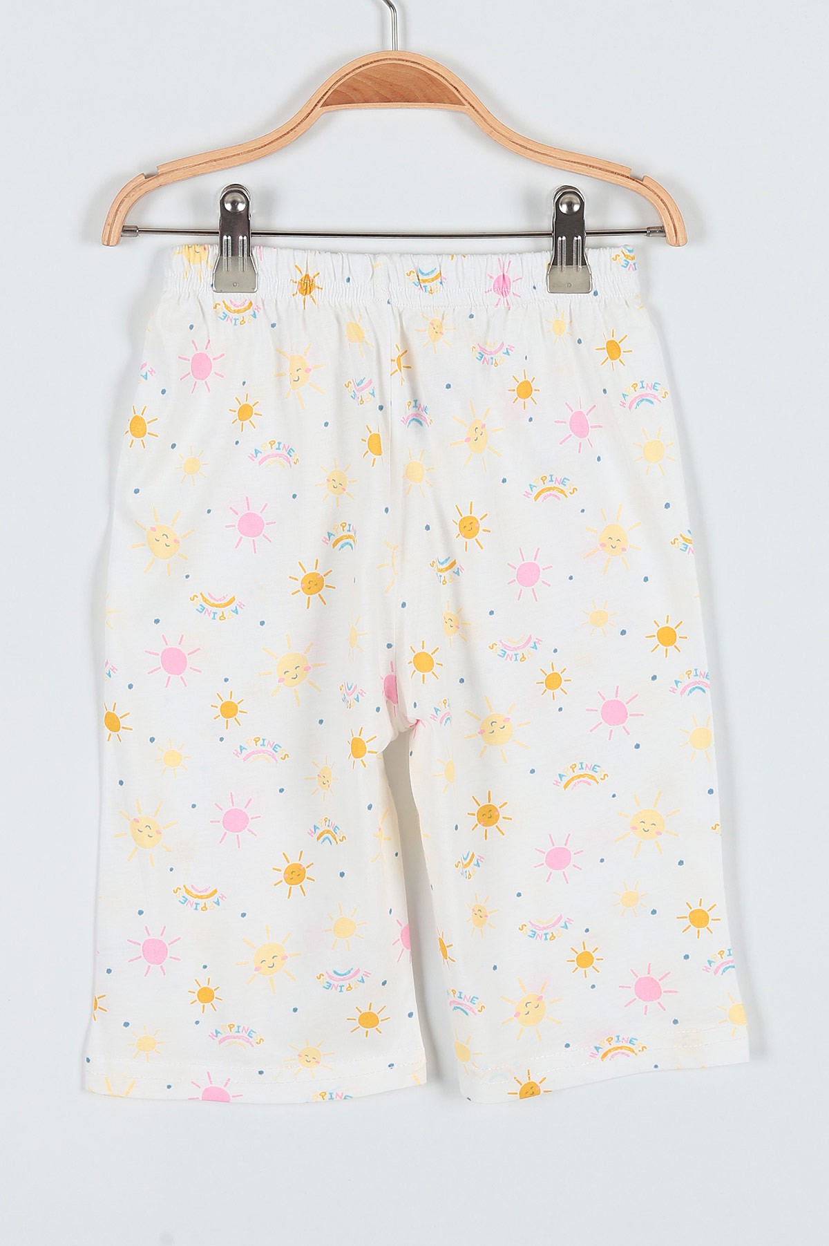 Pembe (7-9 Yaş) Happıness Sun Baskılı Kaprili KIz Çocuk Pijama Takımı 182007