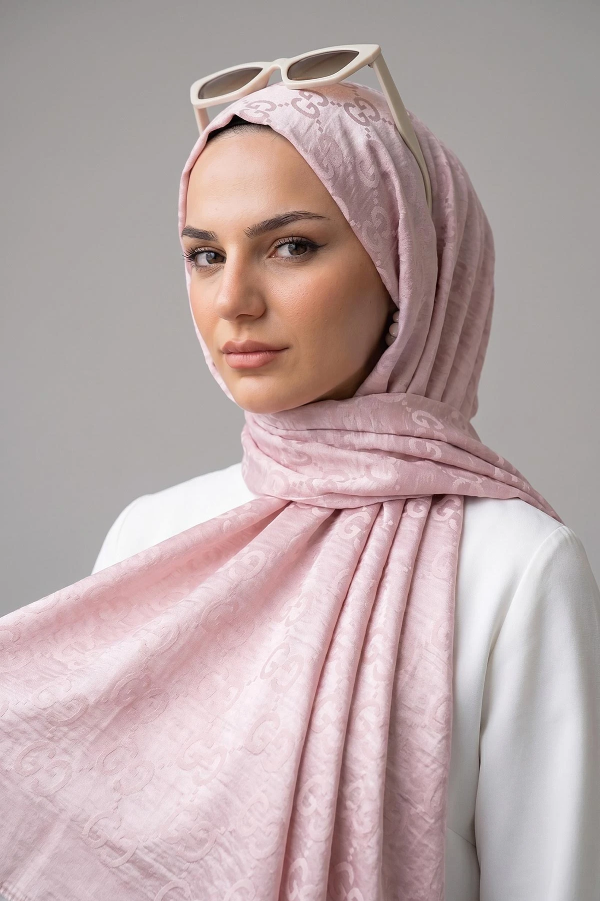 Pembe 70x180 Cm Elegance Premium Pamuk Jakar Şal 475025