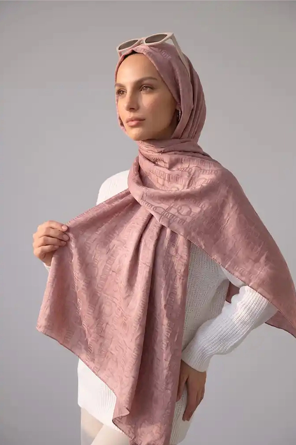 Pembe 70x180 Cm Infinity Premium Pamuk Jakar Şal 481970