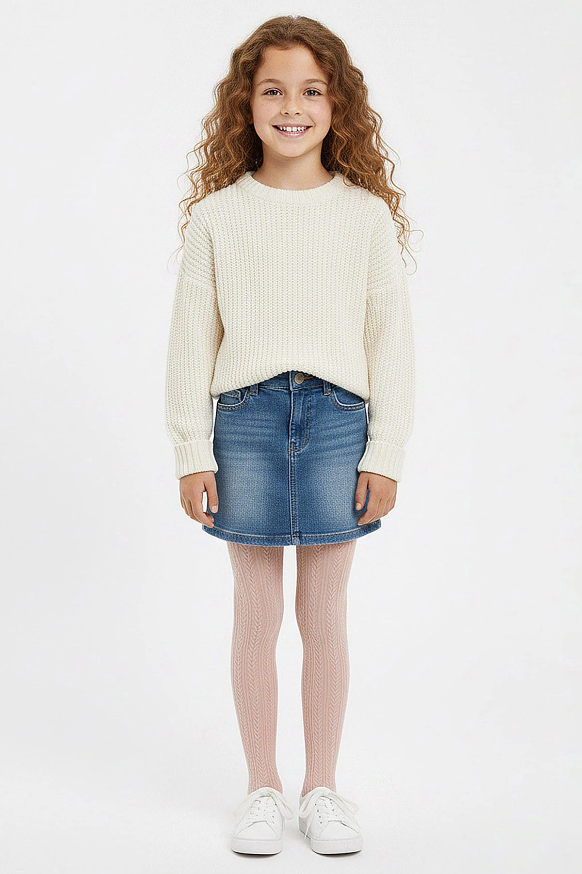 Pembe 72 Penti  Pretty  Knit 80  Den Triko Kız Çocuk Külotlu Çorap 421832