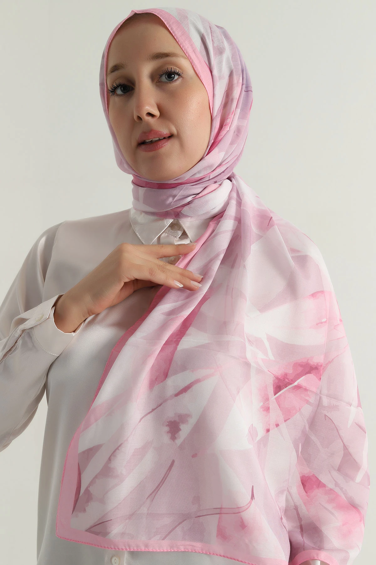 Pembe 75x180 Cm Our Fashion Dijital Baskılı Desenli Nova Şal 396809
