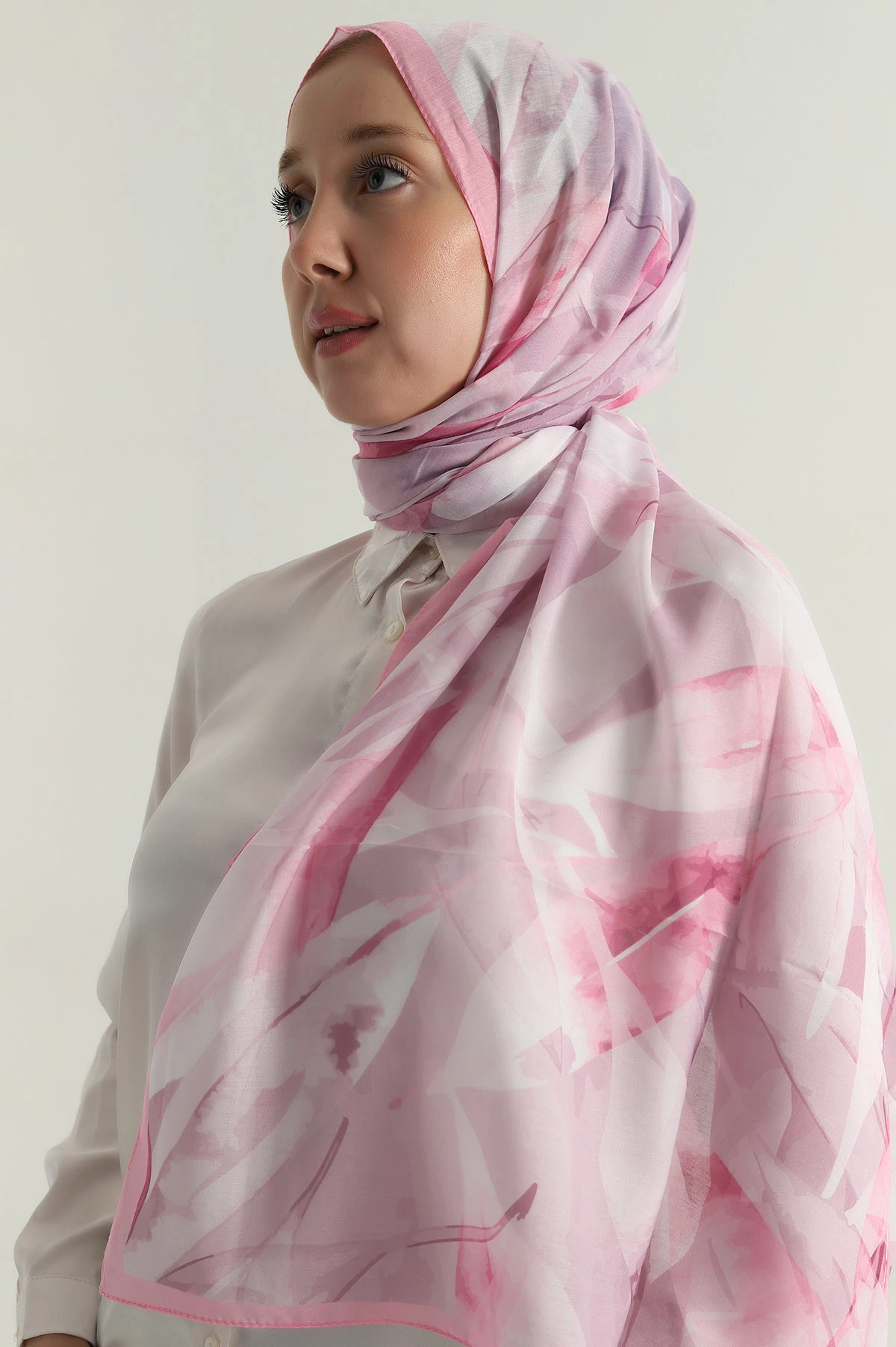 Pembe 75x180 Cm Our Fashion Dijital Baskılı Desenli Nova Şal 396809