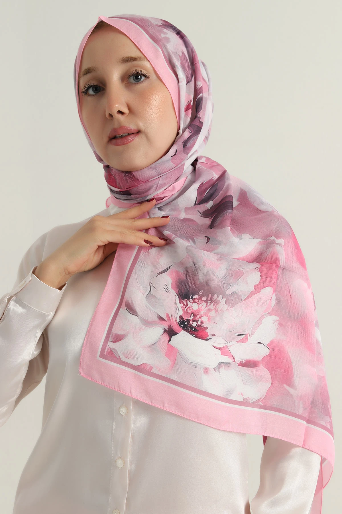 Pembe 75x180 Cm Our Fashion Dijital Baskılı Desenli Soft Şal 396822