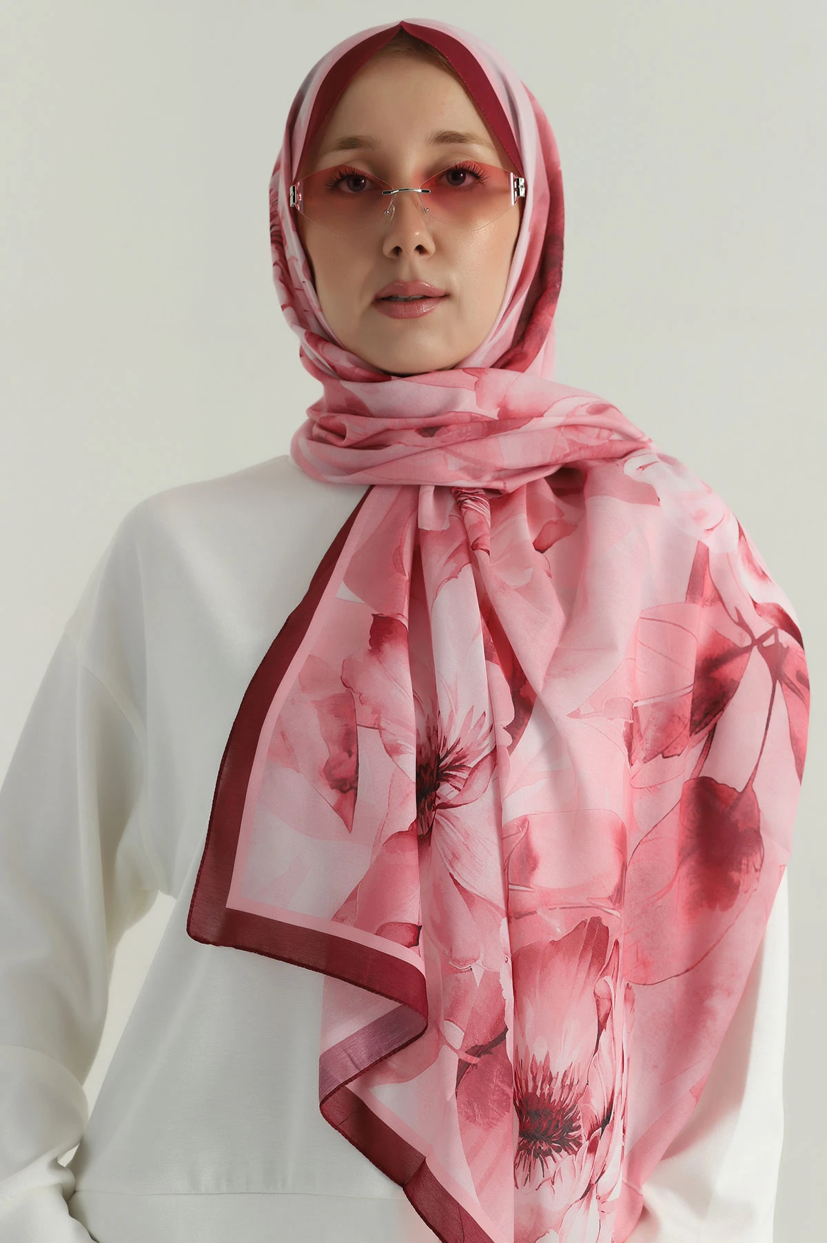 Pembe 75x180 Cm Our Fashion Dijital Baskılı Desenli Soft Şal 396841