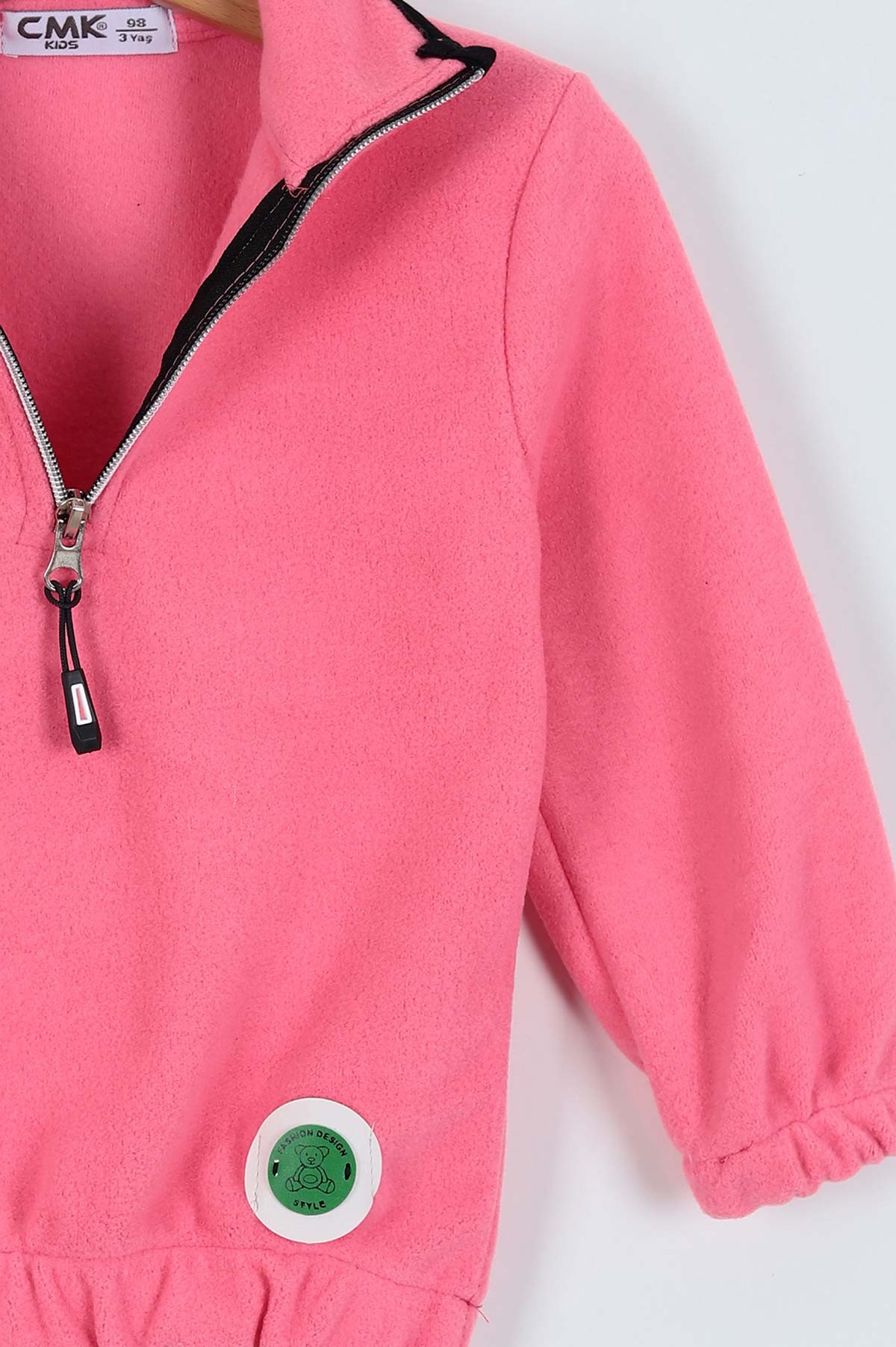Pembe (8-12 Yaş) Bel Lastikli Yarım Fermuarlı Kız Çocuk Sweat 224460