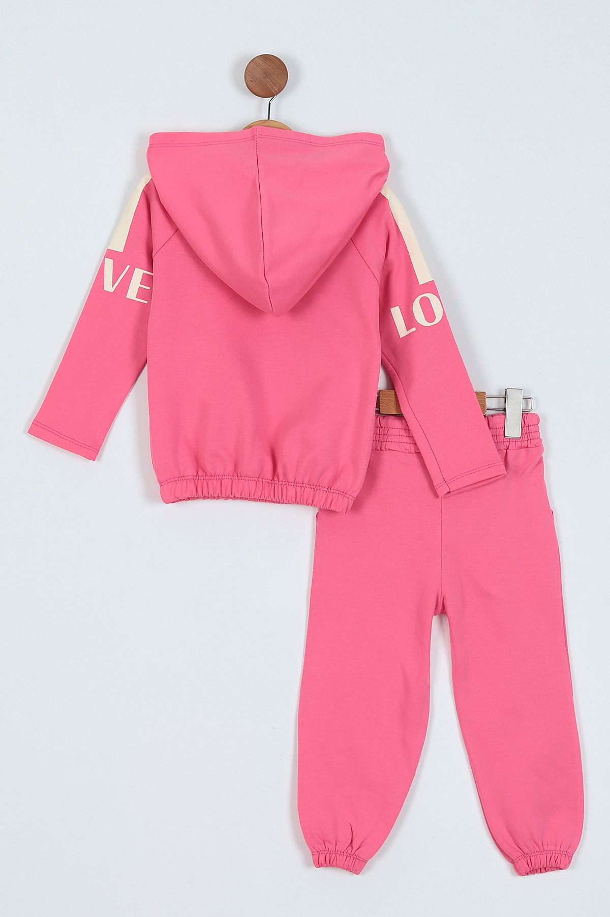 Pembe (8-12 Yaş) What Baskılı Bel Lastikli İki İp Kız Çocuk Takım 219711