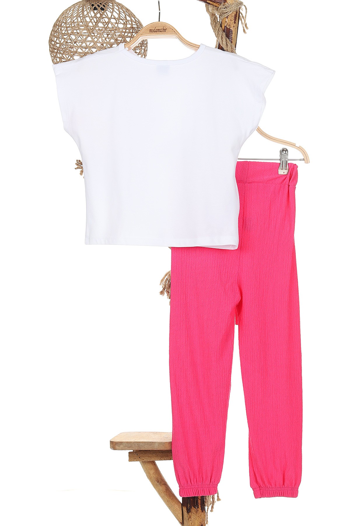 Pembe (8-12 Yaş) You Got Thıs Çiçek Baskılı Belden Bağlamalı Kız Çocuk Takım 165525