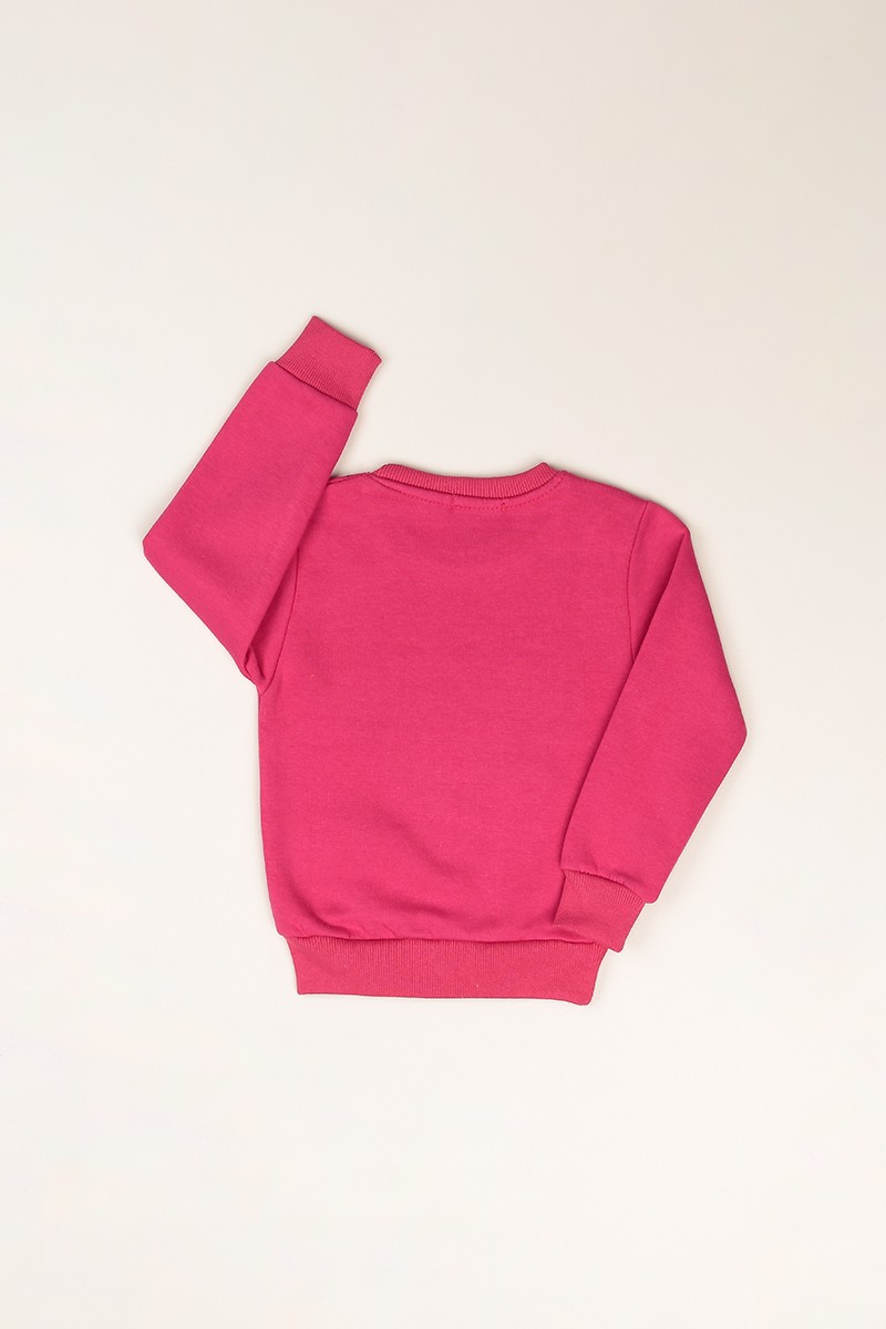Fuşya (8-12) Şardonlu Baskılı Kız Çocuk Sweat 82269