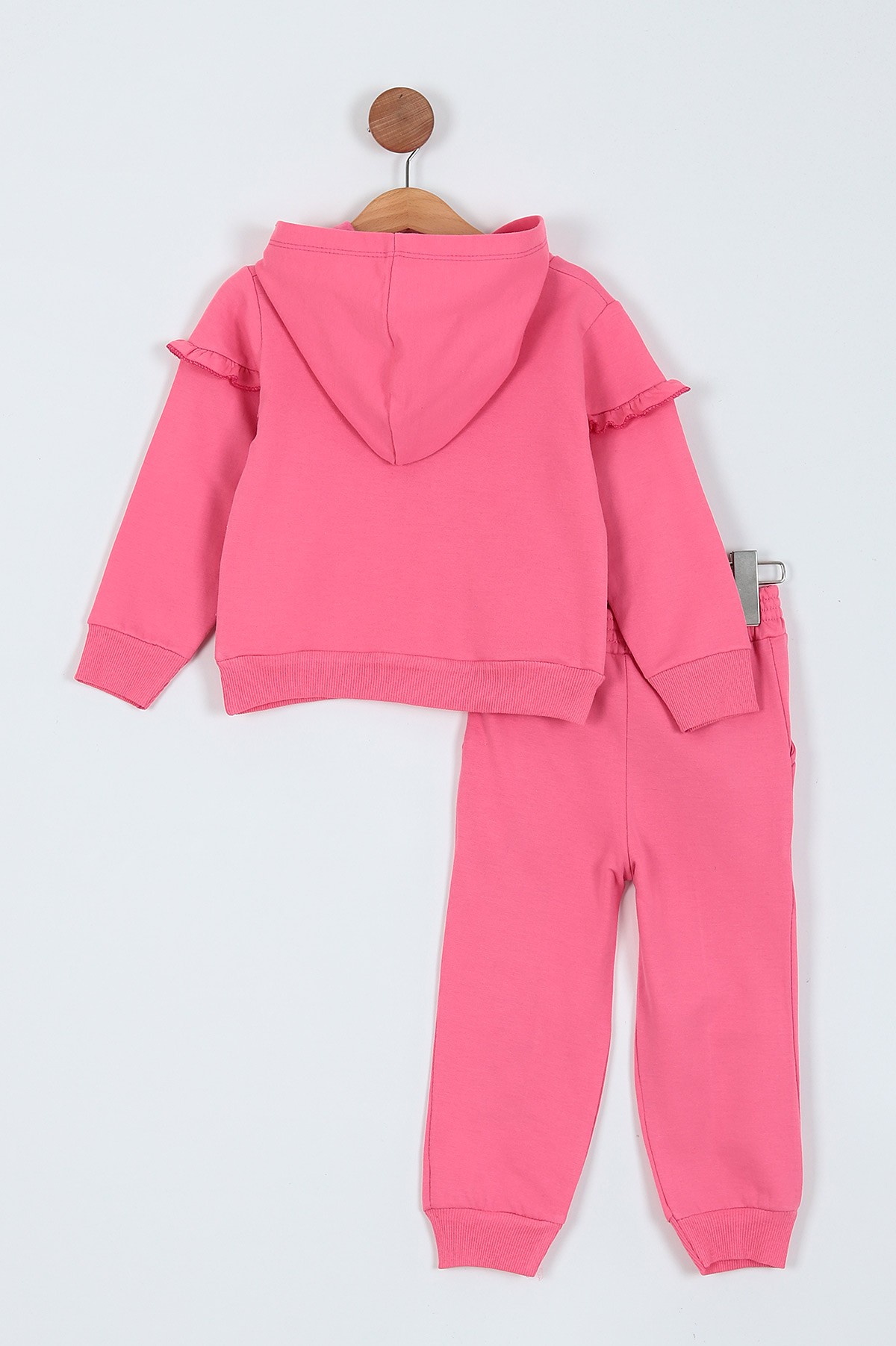 Pembe (8-13 Yaş) Frıends Baskılı Kol Fırfırlı Çimalı Kız Çocuk Takım 219690