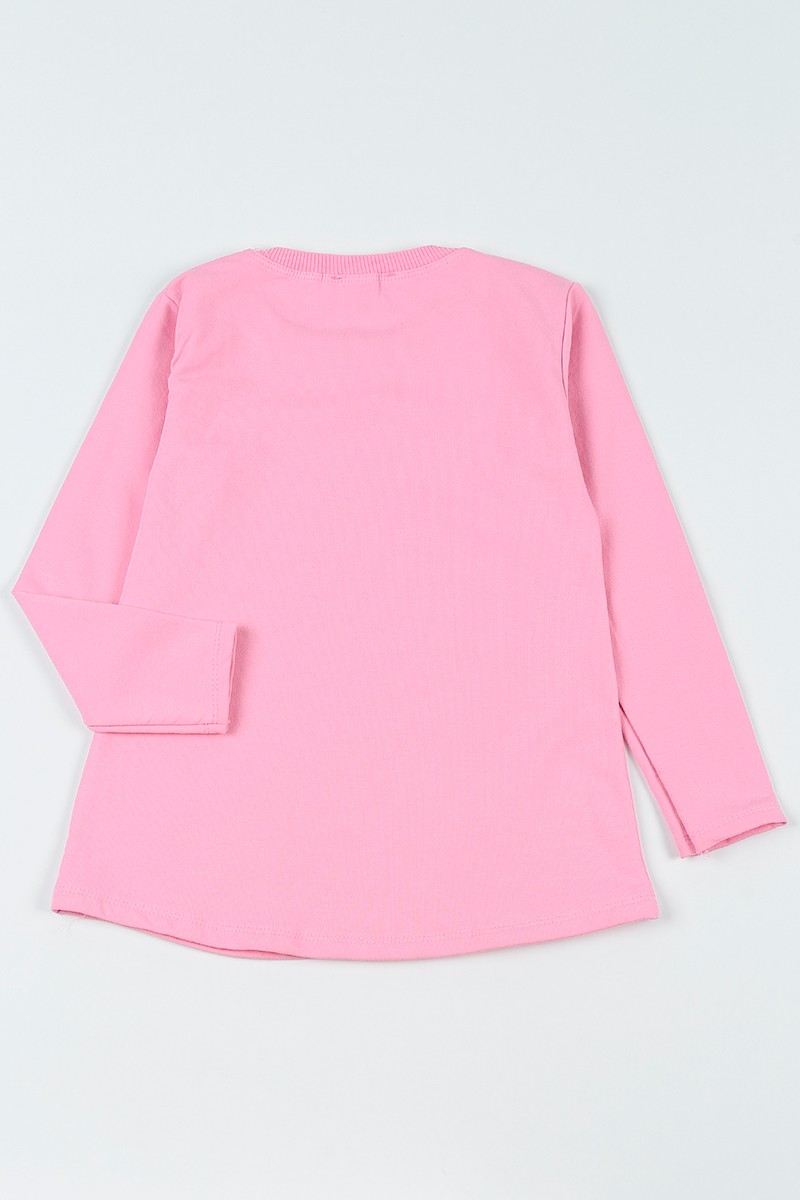Pembe (8-14 Yaş)Taşlı İçi Şardonlu Kız Çocuk Sweatshirt 92789