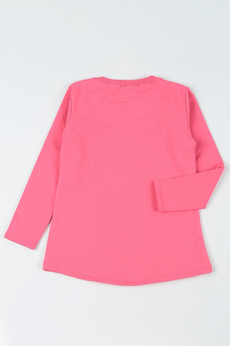 Pembe (8-14 Yaş)Taşlı İçi Şardonlu Kız Çocuk Sweatshirt 92795
