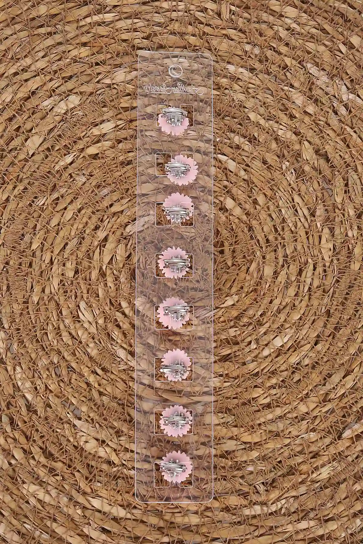 Pembe 8'li Çiçek Model Klipsli Saç Süsleme Küpesi 476358