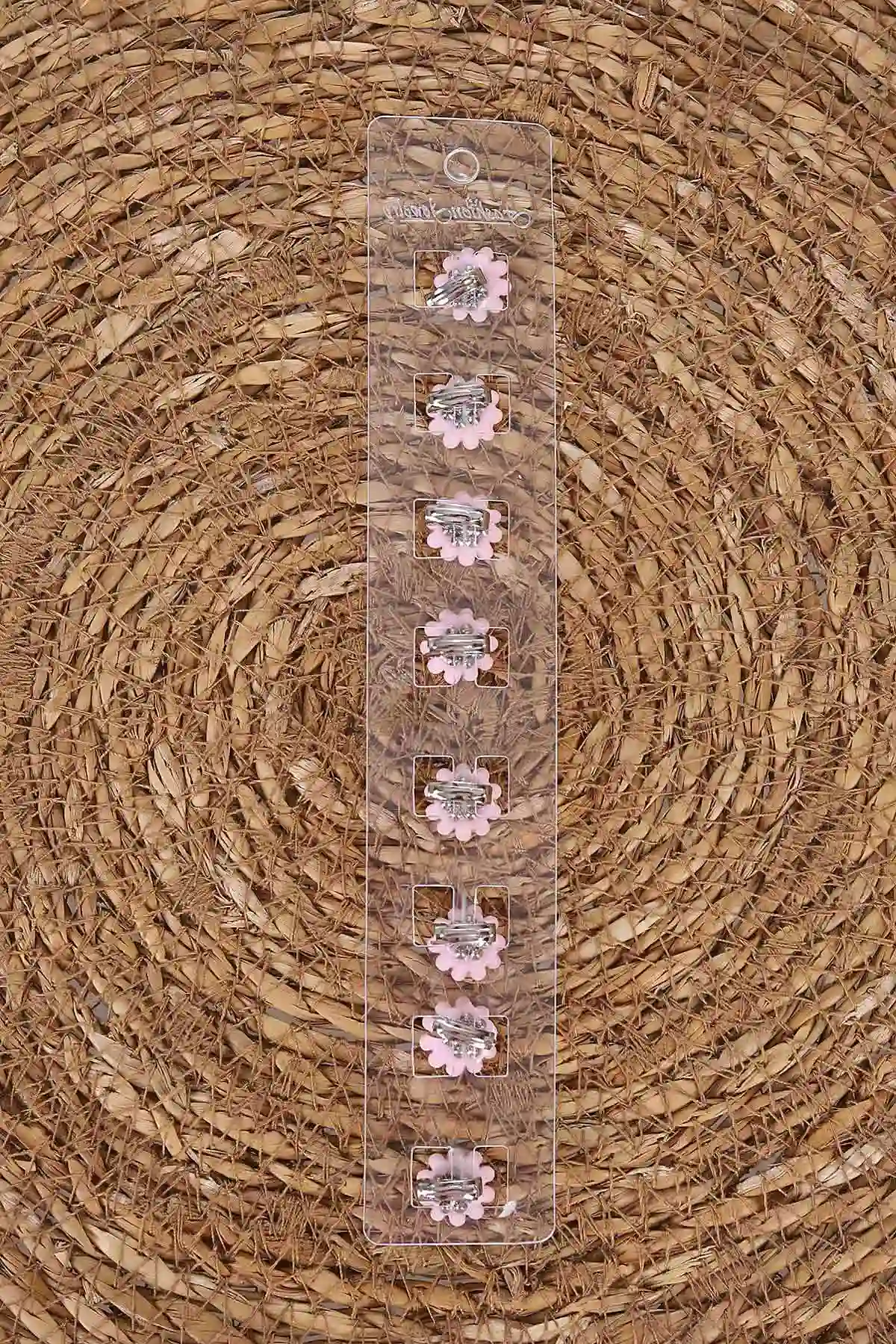 Pembe 8'li Papatya Model Klipsli Saç Süsleme Küpesi 476364