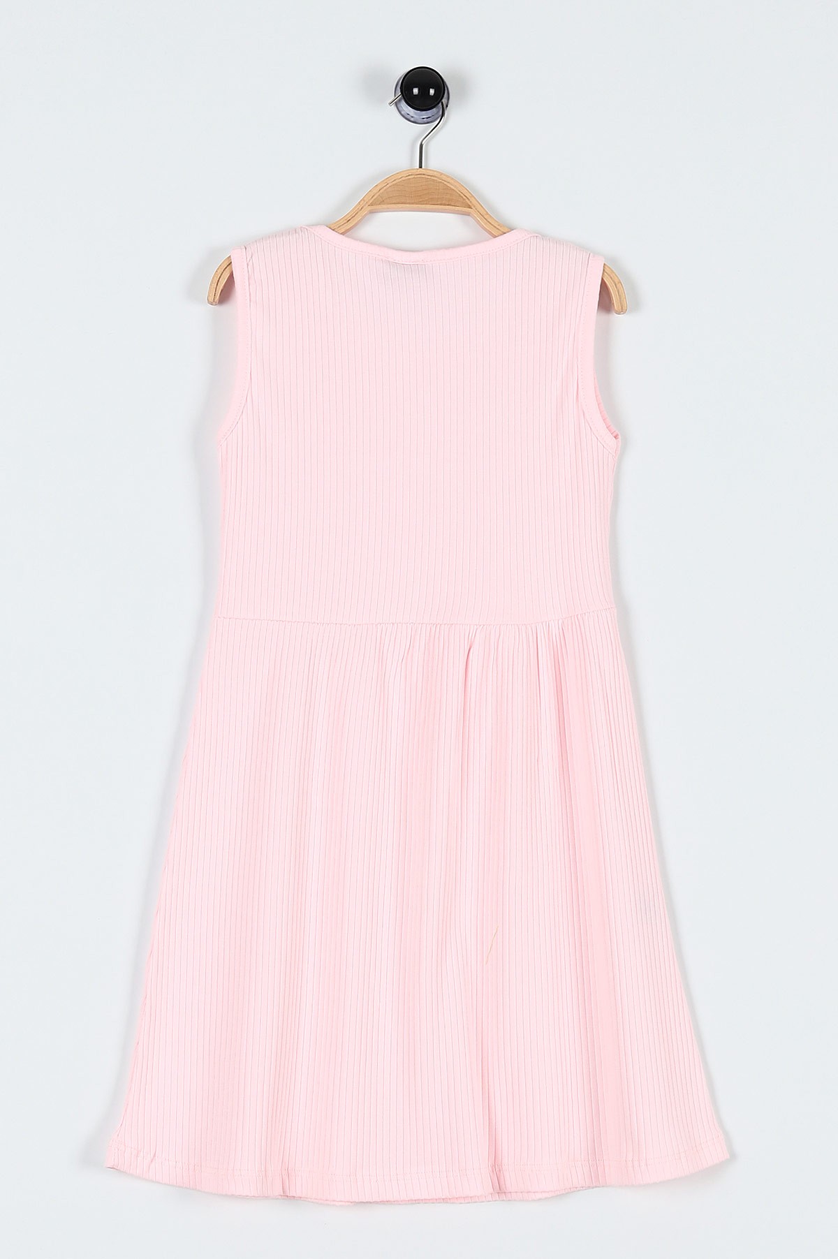 Pembe (9-12 Yaş) Fiyonklu Fitilli Kız Çocuk Elbise 185069