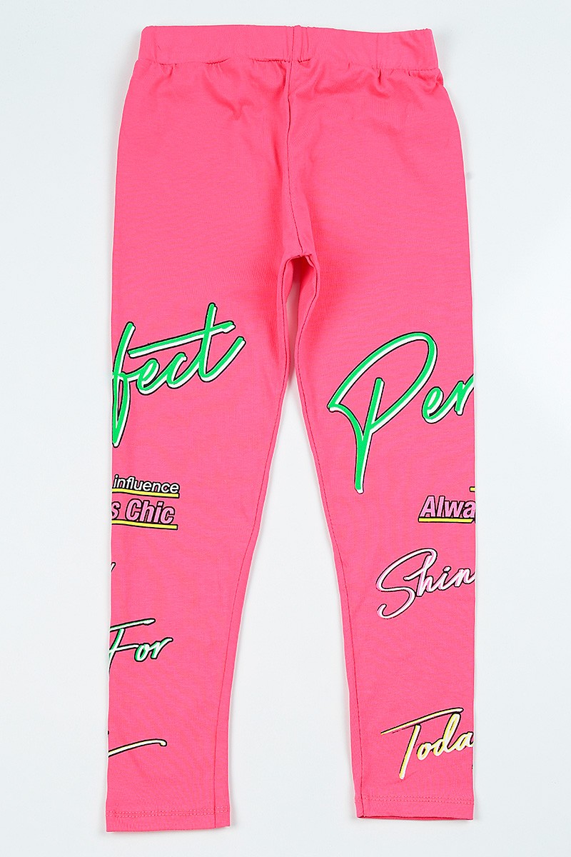 Pembe (9-12 yaş) Perfect Baskılı Kız Çocuk Tayt 105362