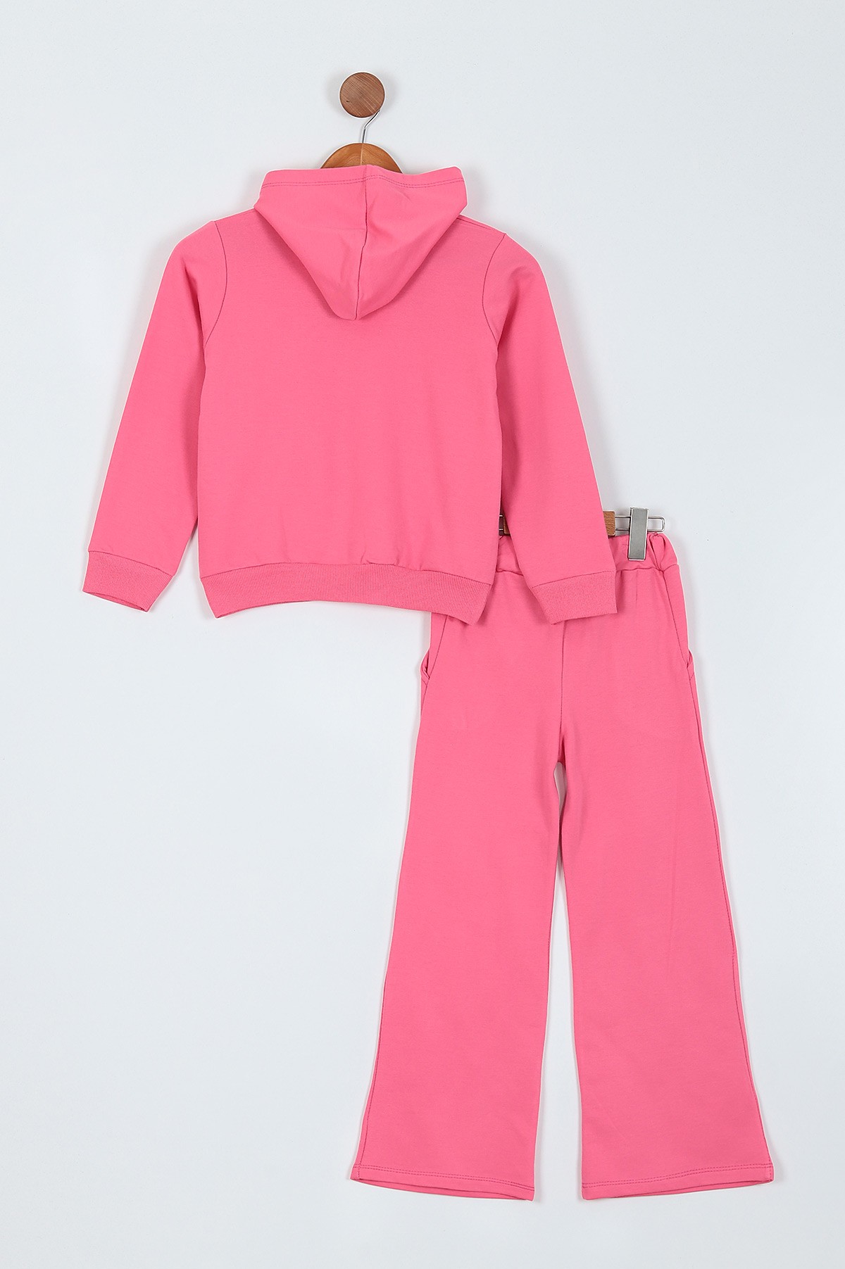 Pembe (9-13 Yaş) Barbie Baskılı Kapüşonlu İki İp Kız Çocuk Takım 219748