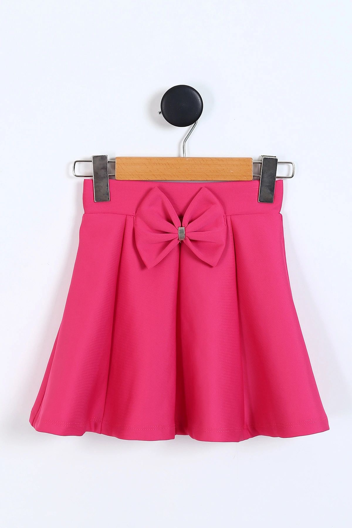 Pembe (9-13 Yaş)Fiyonklu Parça Kız Çocuk Kloş Etek 337856