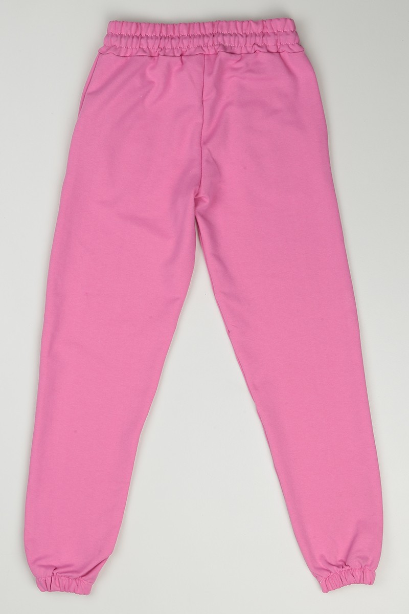 Pembe (9-16 Yaş) Bel Paça Lastikli Kız Çocuk Eşofman Altı 89940