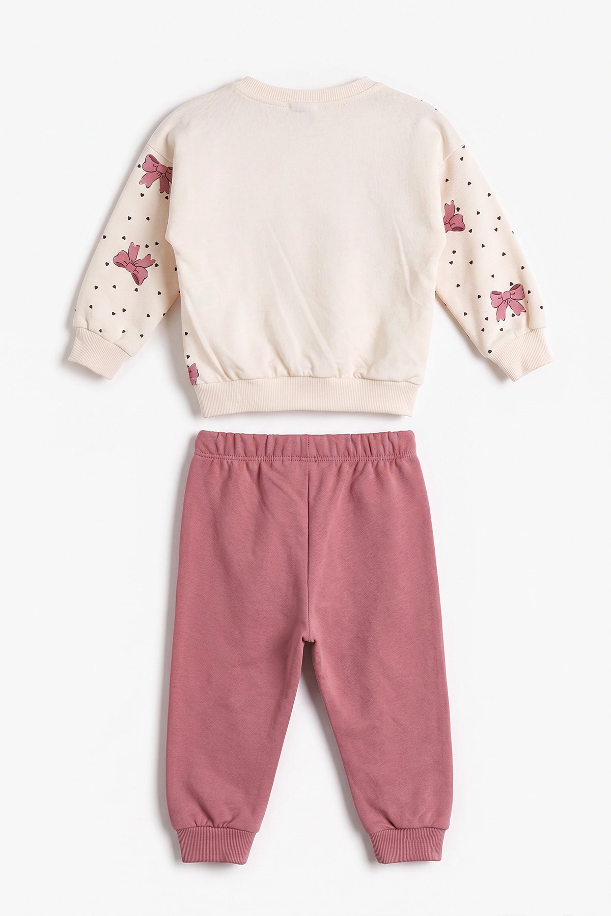 Pembe (9-24 Ay)Fiyonk Baskılı Çıtçıtlı Kız Bebek Takım 476376