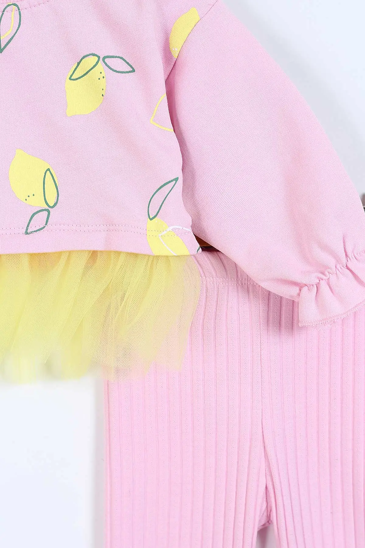 Pembe (9-24 Ay)Limon Baskılı Tütü Etekli Kız Bebek Takım 336028