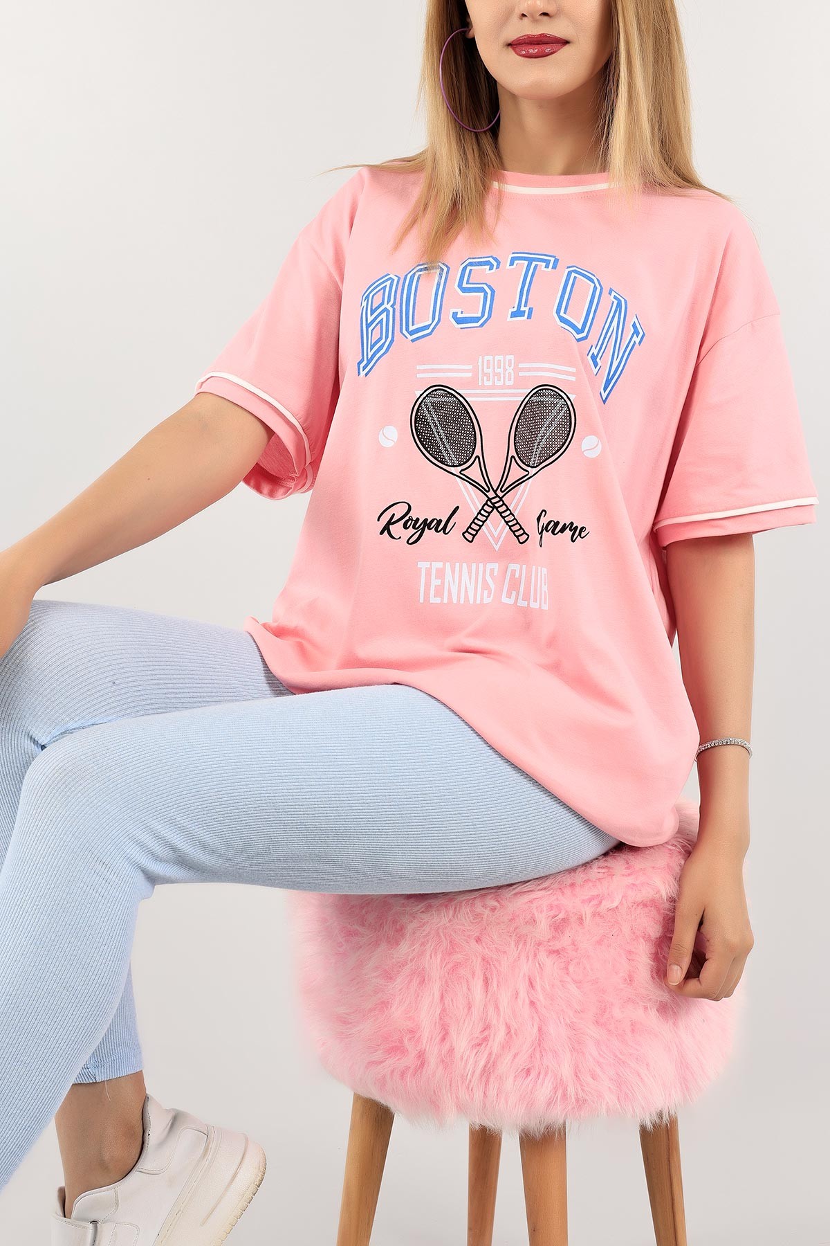 Pembe Ara Biyeli Bayan Tişört 114382