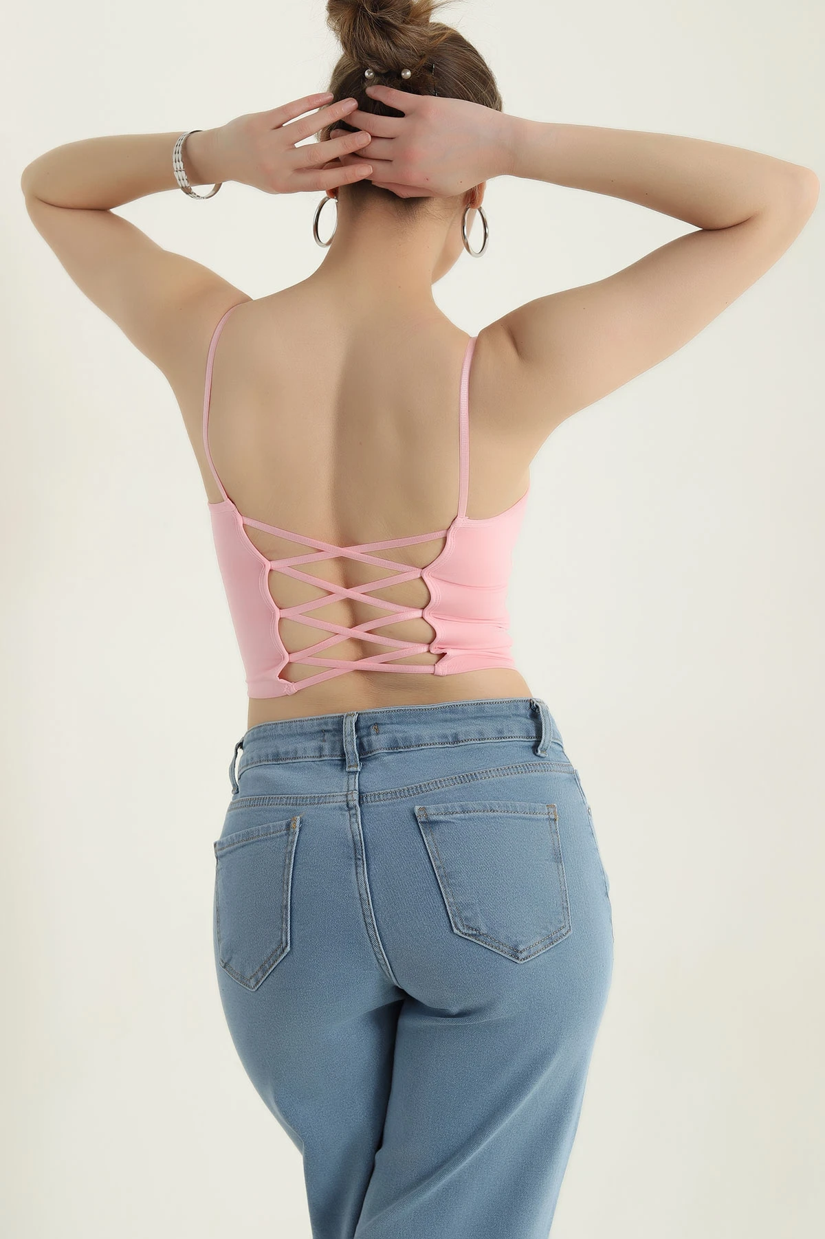 Pembe Arkası Çapraz Kaplı Büstiyer 437085
