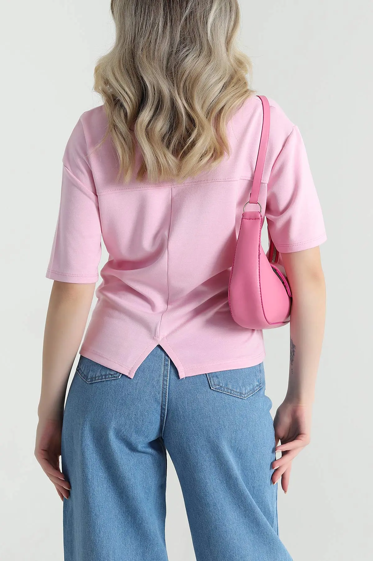 Pembe Arkası Yırtmaçlı Oysho Kadın Üst 465716