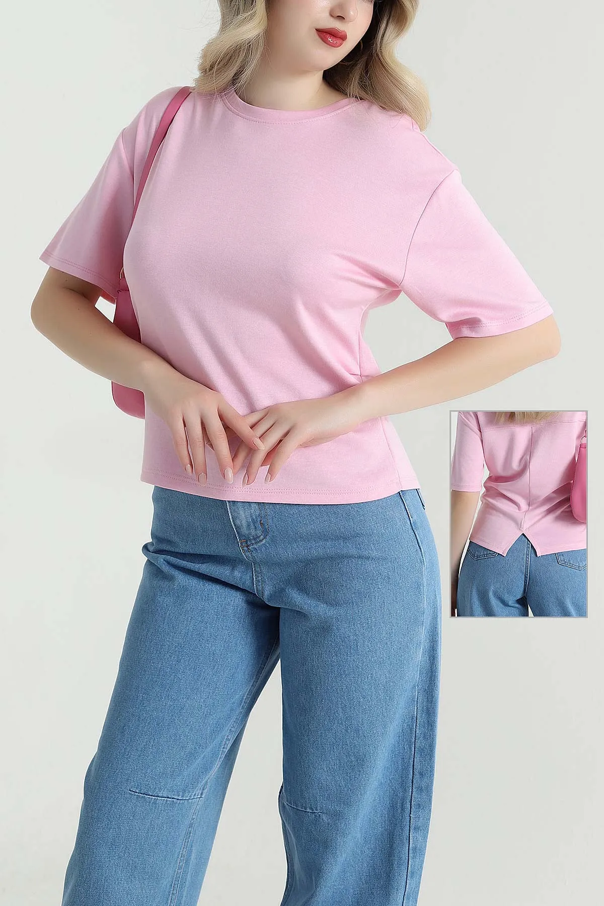 Pembe Arkası Yırtmaçlı Oysho Kadın Üst 465716